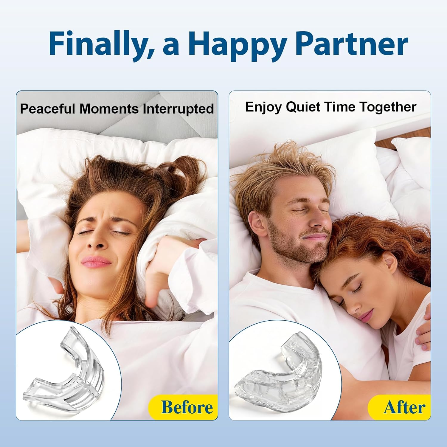 Snore Mouthguard: Anti-Snoring Mouthpiece Sleeping Aid, Comfortable & Reusable Anti Snoring Device for Adults Men & Women(Clear)