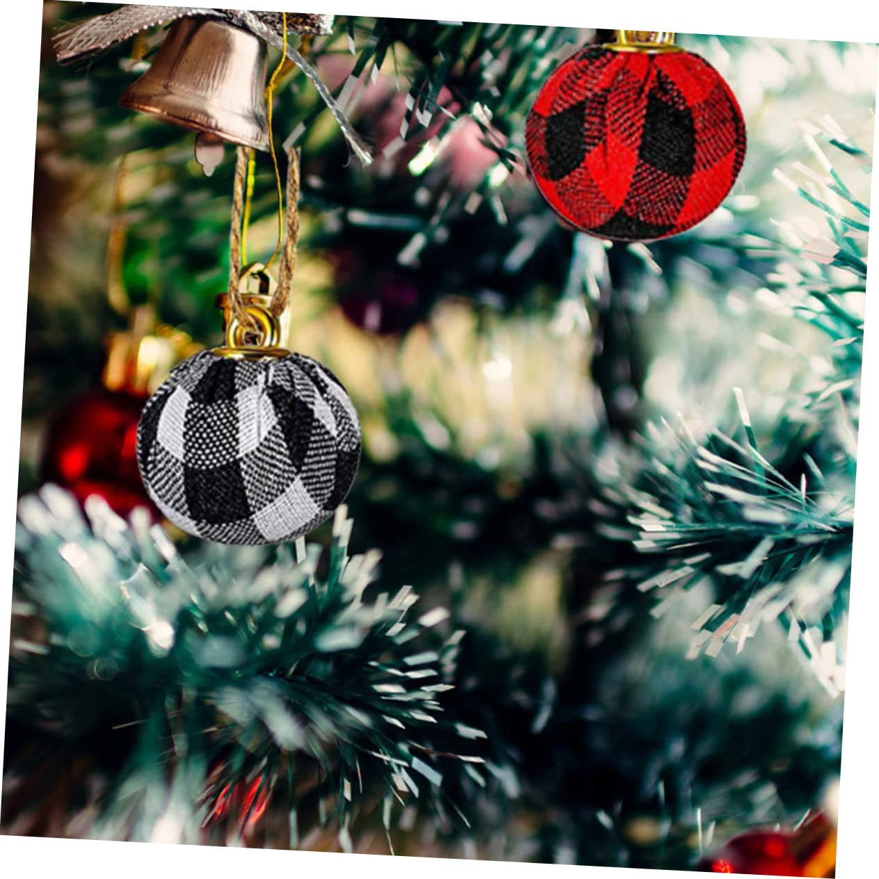 Cabilock 72 Piezas Bolas De Navidad Ornamento del Festival Decoración De Bolas De Árbol De Navidad Adornos De Bolas De Brillo Accesorio Navideño Pequeño Colgante Algodón Delicado