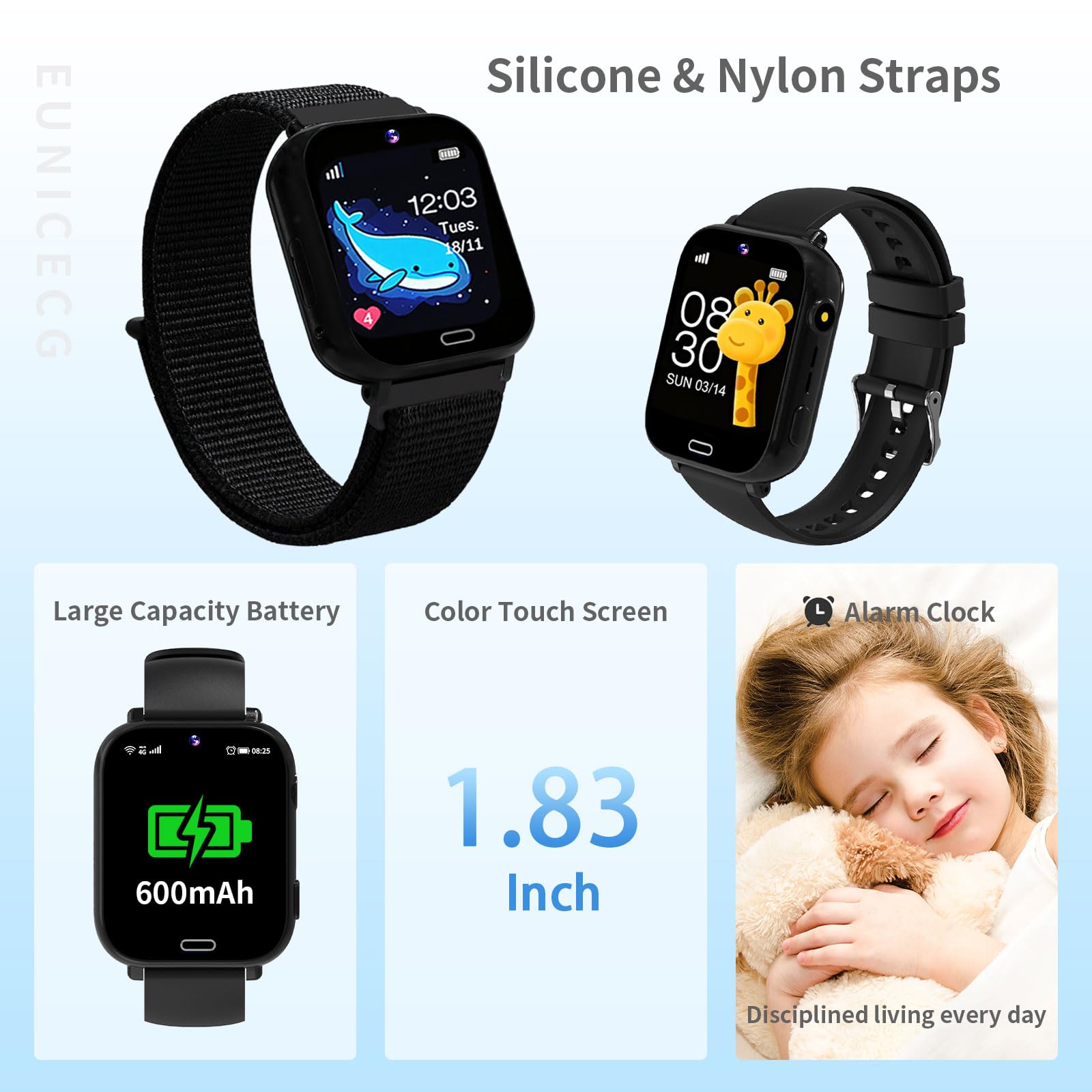 4G Smartwatch dla Dzieci z GPS Lokalizować Połączenie Wideo Telefony Model Klasy Czat Głosowy Gry Budzik SOS Kalkulator - Zegarek dla Dziecka Chłopców Dziewcząt Urodziny Prezenty