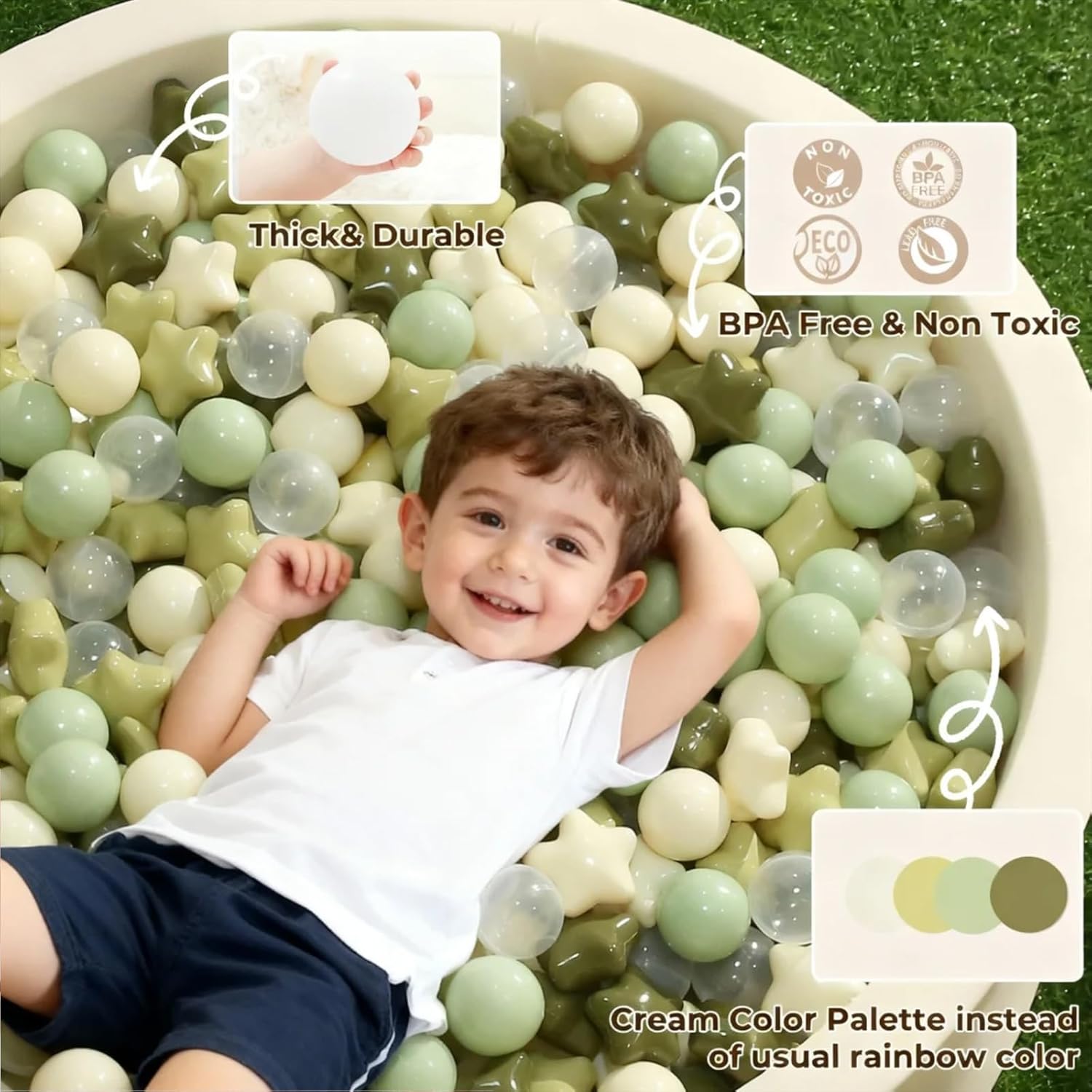 TRENDPLAY Star Ball Pit Balls for Toddlers - Ball Pit Ball Shapes for Boys Girls Fun, Birthday Party, Christmas Decoration