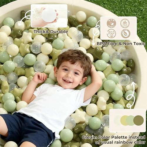 Miniatura 58 de TRENDPLAY Pelotas de bolas de estrella 50, 100, 200, 500, para niños pequeños, formas de pelotas para niños y niñas, diversión, fiesta de Rosa
