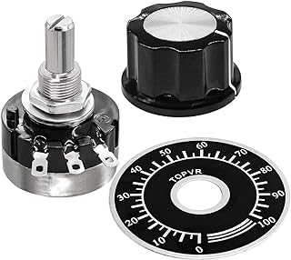 Taiss 2pcs RV24YN20S 3K Potentiometer Single Turn Carbon Film Rotary Taper Potentiometer Used for Inverter speed regulation. Motor speed control + 2pcs A03 knob + 2pcs dials (B302 3K ohm)