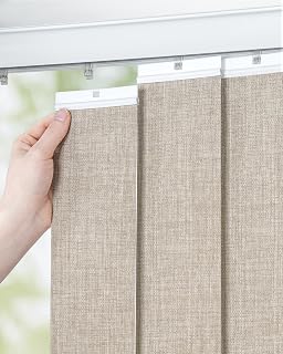 Vertical Blind Replacement Slats, 3.5" W × 82.5" H, 25 Pack, Natural