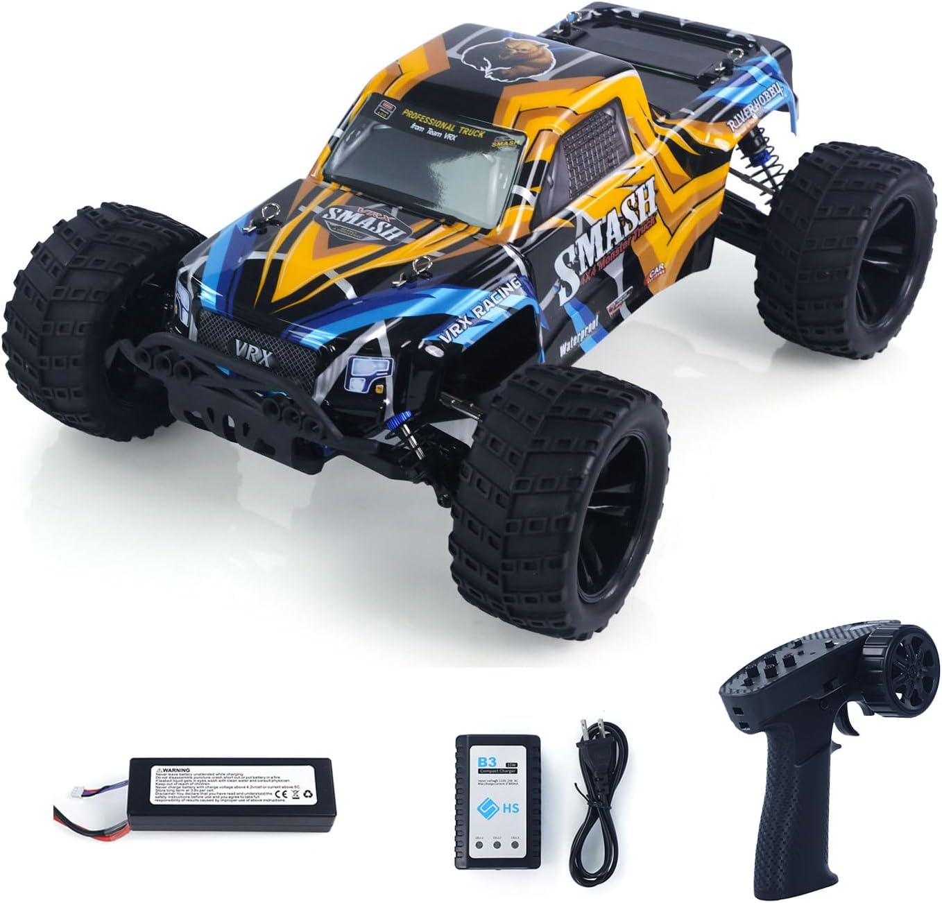 TOUCAN RC HOBBY 1/10 RC Electric Monster Truck 4WD 60-70KM/H High Speed Remote Control Off-Road Car Metal Drive Shafts Flysky Radio