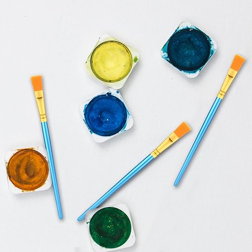 Miniatura 3 de 20 pinceles planos pequeños de pintura artística de 0.5 pulgadas de ancho, pinceles de pintura acrílica para acuarela, pinceles de pintura al óleo