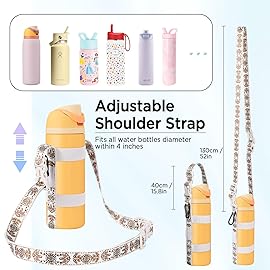 EasyAcc Water Bottle Holder Strap Sling, for Owala FreeSip 24 32 40 oz, Hydro Flask, Cirkul, Yeti, Stanley Flip, Universal Water Bottles, with Carabiner, for Walking Curise Travel (Bottle Excluded)