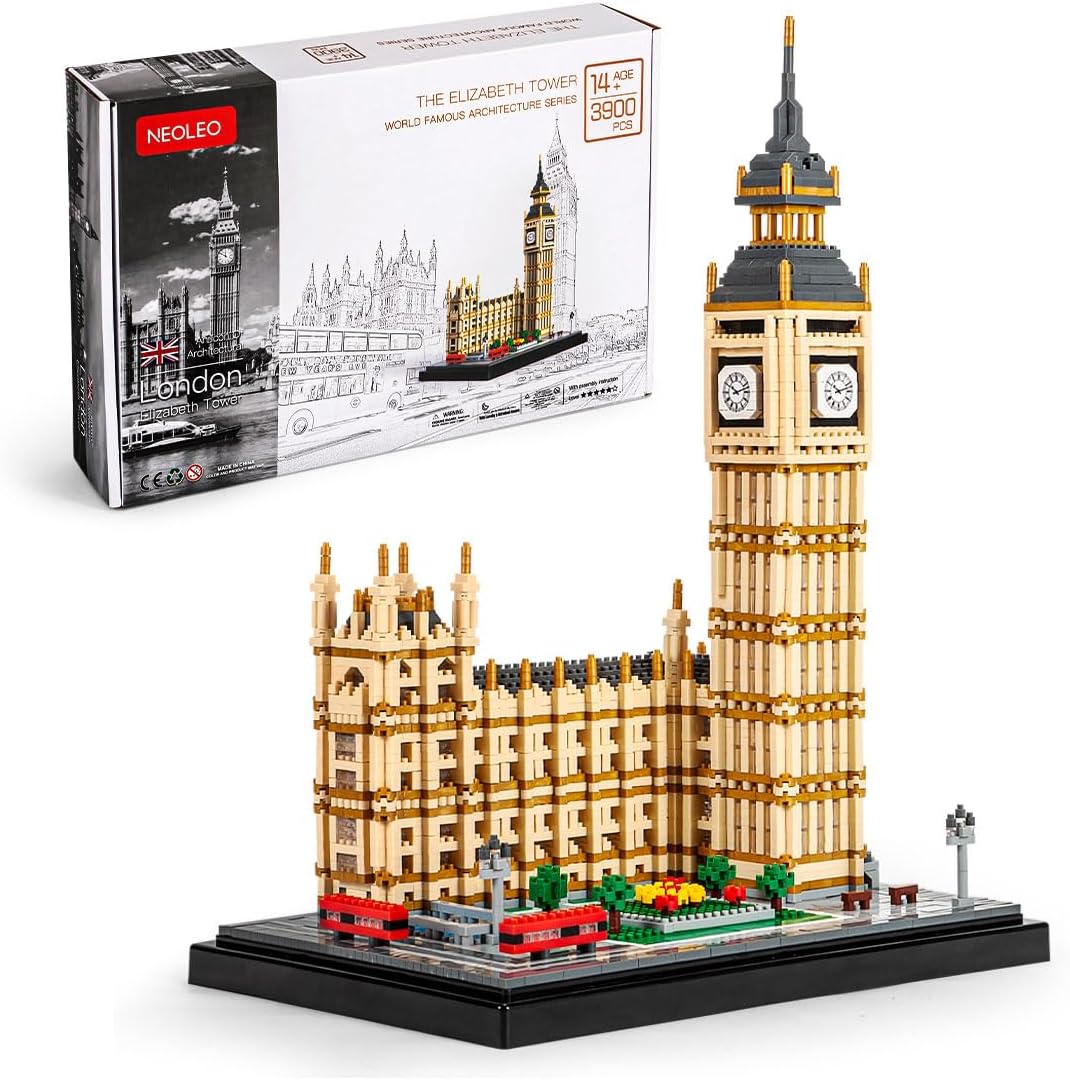- NeoLeo Real Big Ben Micro Building Blocks Set (3900+PCS) - World Famous Architectural Model Toys Gifts for Kid and Adult
