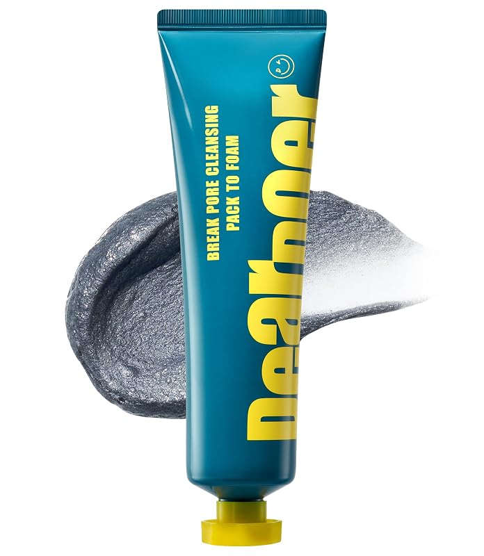 Dear Doer Máscara Facial de Limpeza, Esfoliante e Limpador com Carvão e Ácido Salicílico, 100 mL