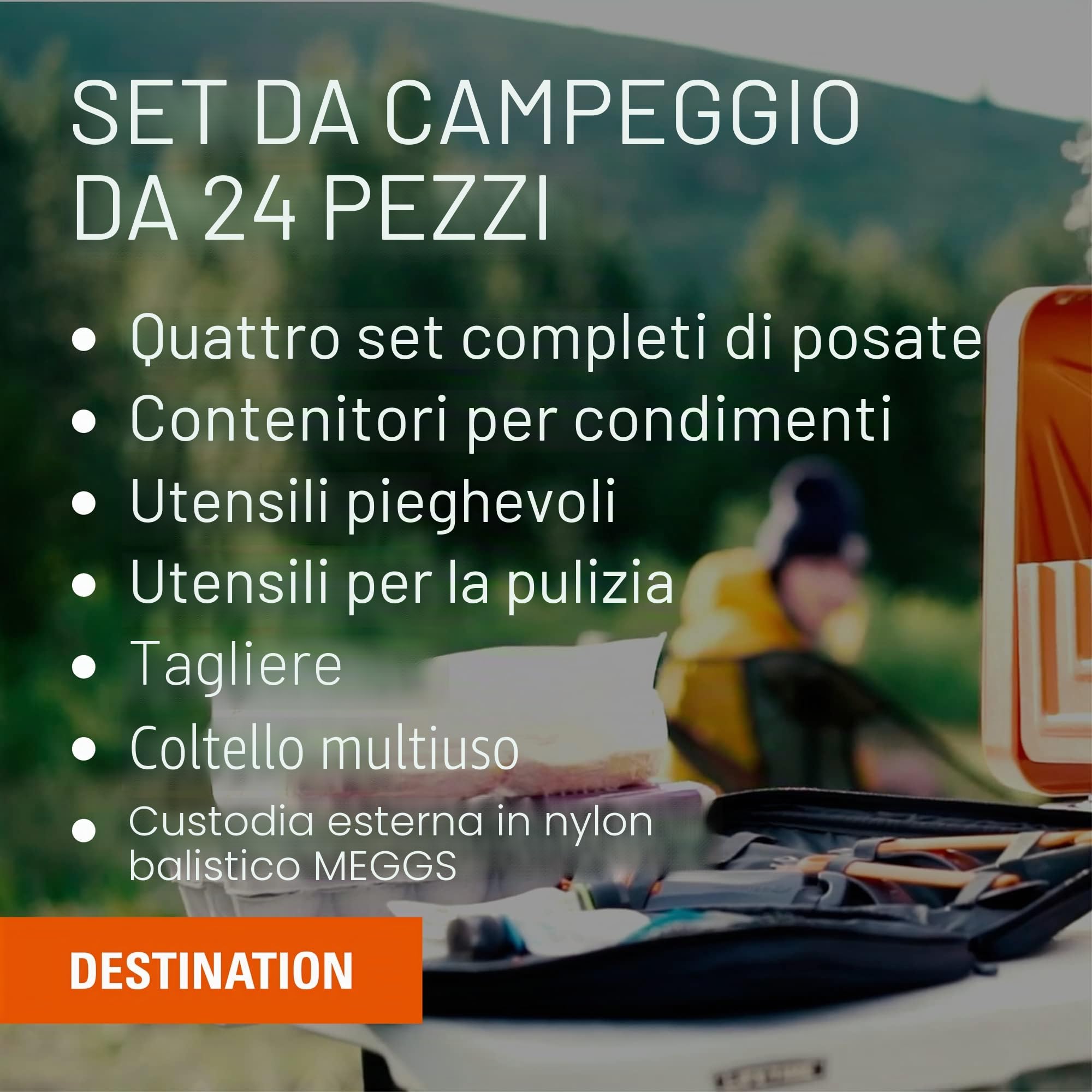 GSI Outdoors - Kit Destination Kitchen Set da Cucina Portatile da 24 pezzi. per Viaggio Camper Escursione