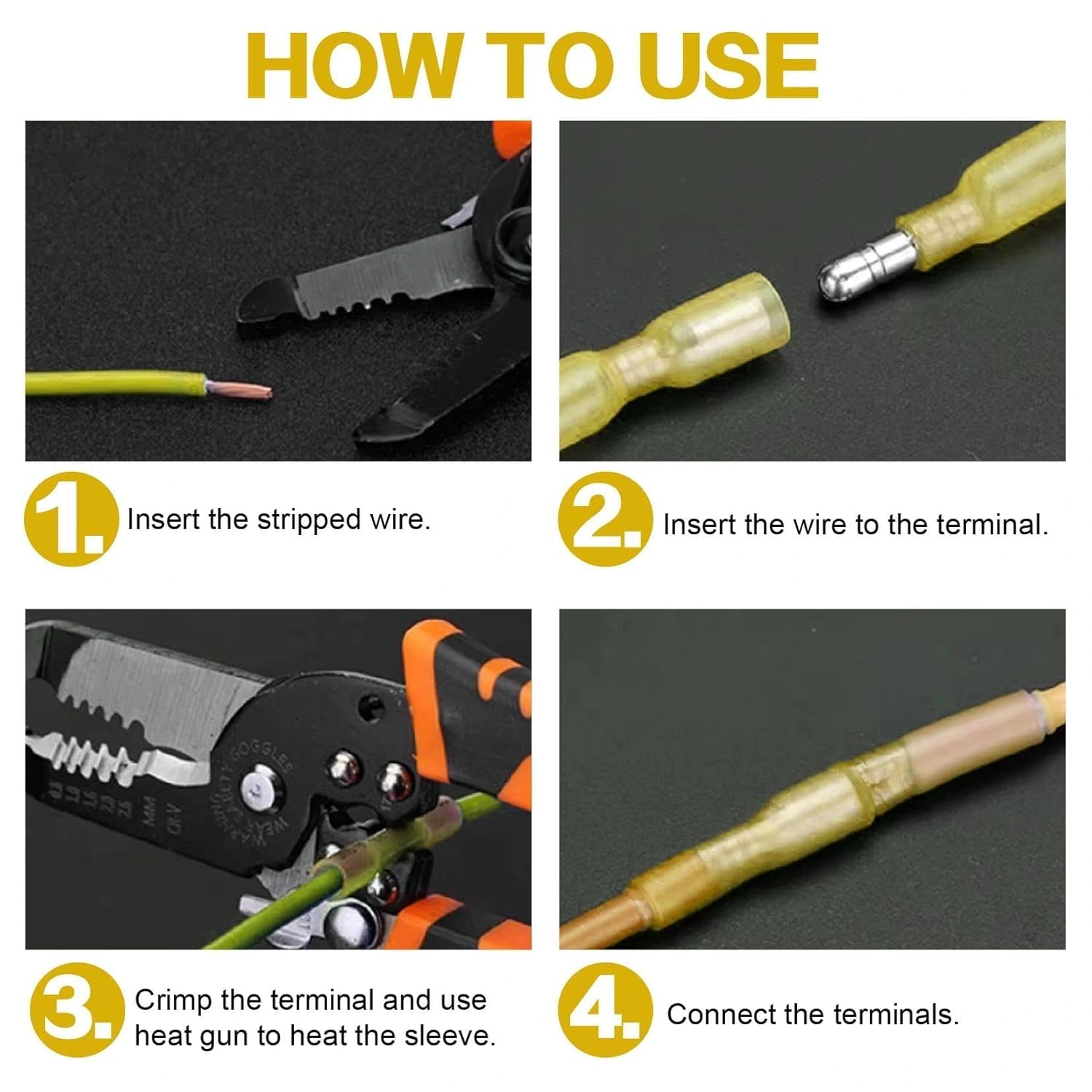 150 Pairs Heat Shrink Bullet Connectors,12-10 Gauge Wire Butt Waterproof Quick Disconnect Male & Female Electrical Butt Terminals Kit for Automotive,Boat,Marine Wiring & DIY Wire Repair