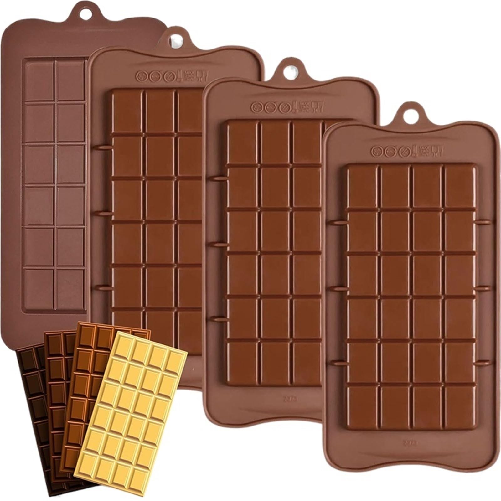 4 stampi for barrette di cioccolato, in silicone for fondente, for caffè, facili da staccare, antiaderenti, for proteine, energia, regali fatti a mano Per La Produzione Del Cioccolato
