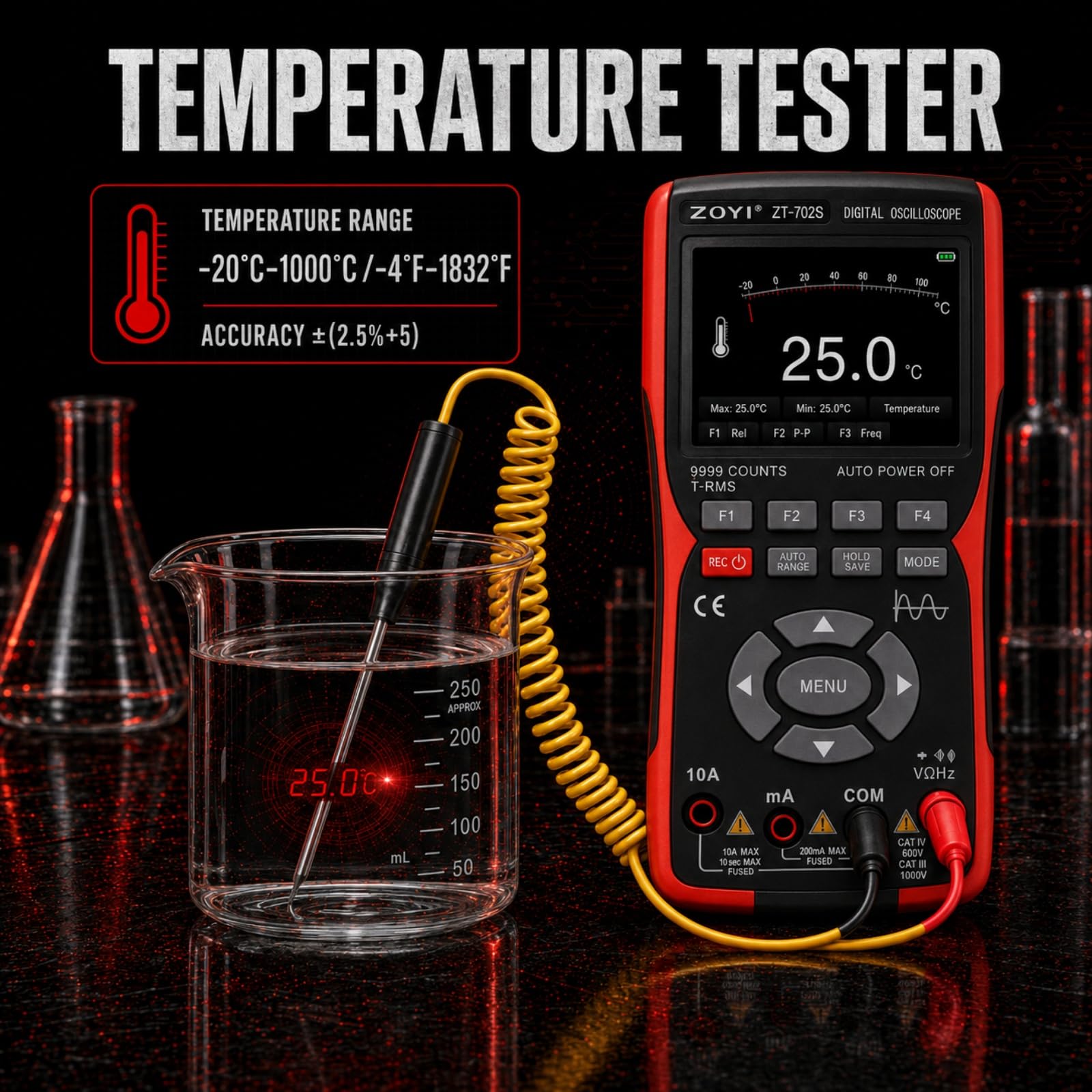 ZOTEK 702S 2 in 1 Handheld Automotive Oscilloscope Multimeter