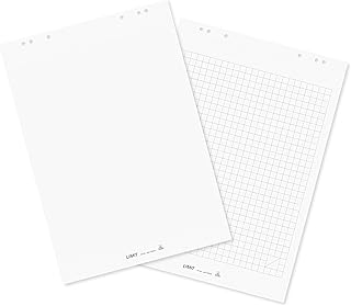 Limit 2 x Flipchart-Block, kariert und blanko, 20 Blatt je Block, 80 g/m², weiß