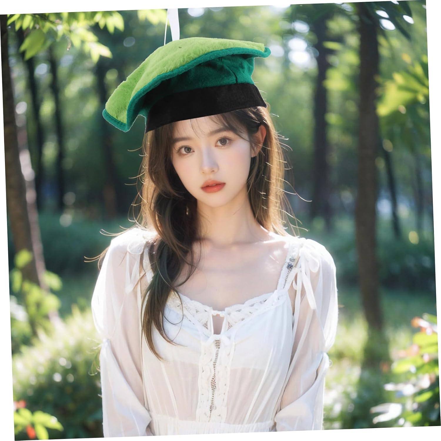 Zerodeko Golf Themed Beret Hat Lightweight Breathable Party Headwear with Unique Golf Ball Flag Decoration Fun Accessories for Golfers and Events Green