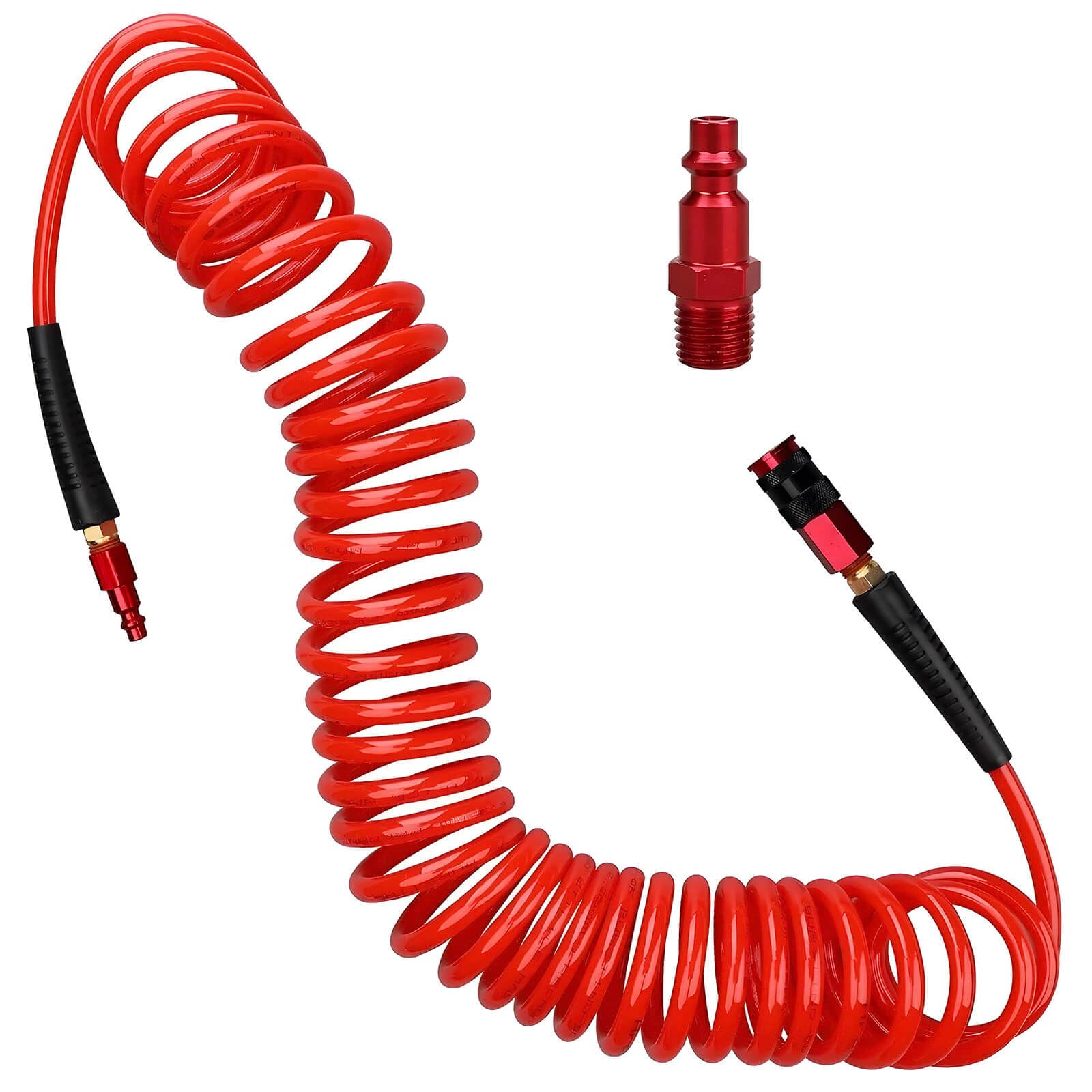 QiLeeCar Polyurethane Air Hose, 1/4 in x 25 ft, with Bend Restrictors Compressor, 1/4