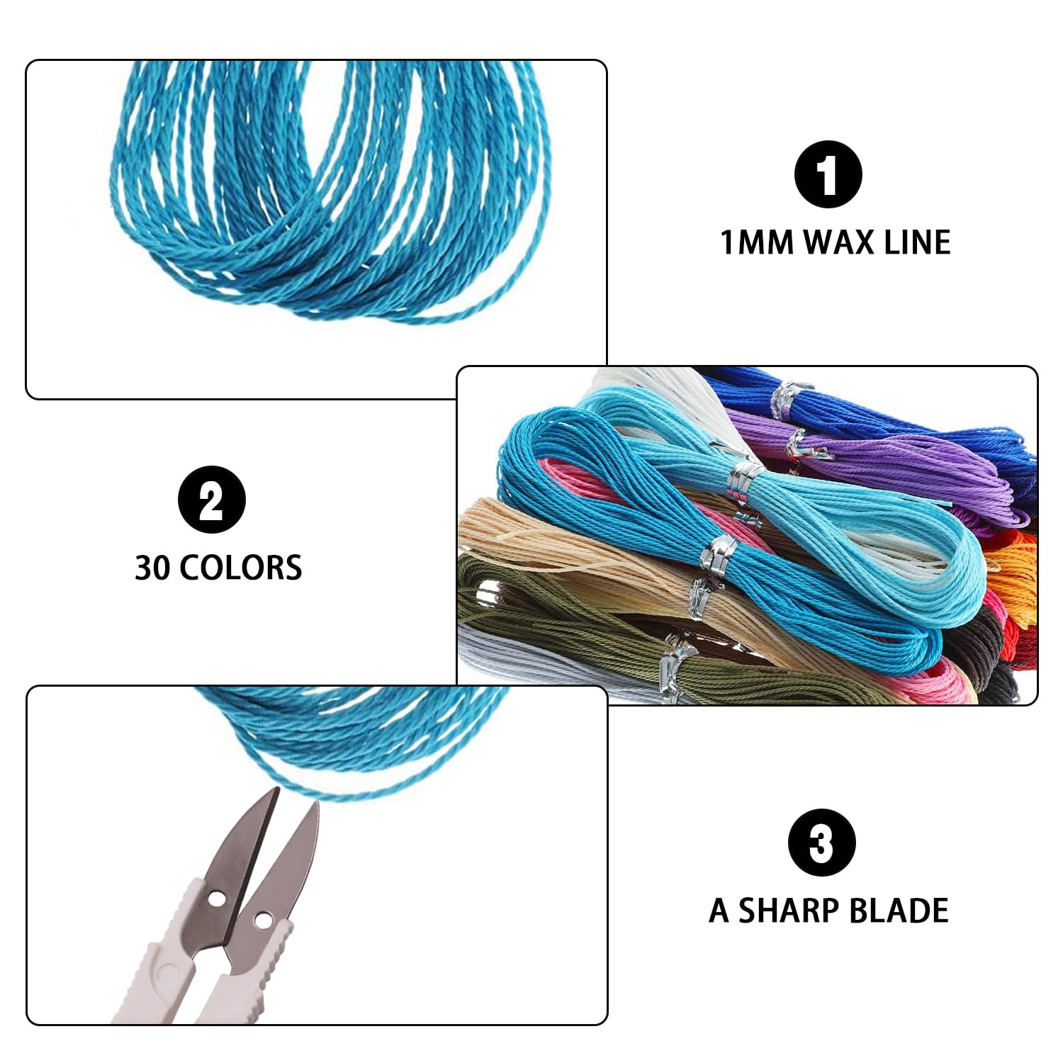 4 Rollen Makramee-Kordel Aus Polyester-Baumwolle, 1,5 Mm, Marineblau | Für Armbänder, Schmuck, Geschenkverpackung & Deko