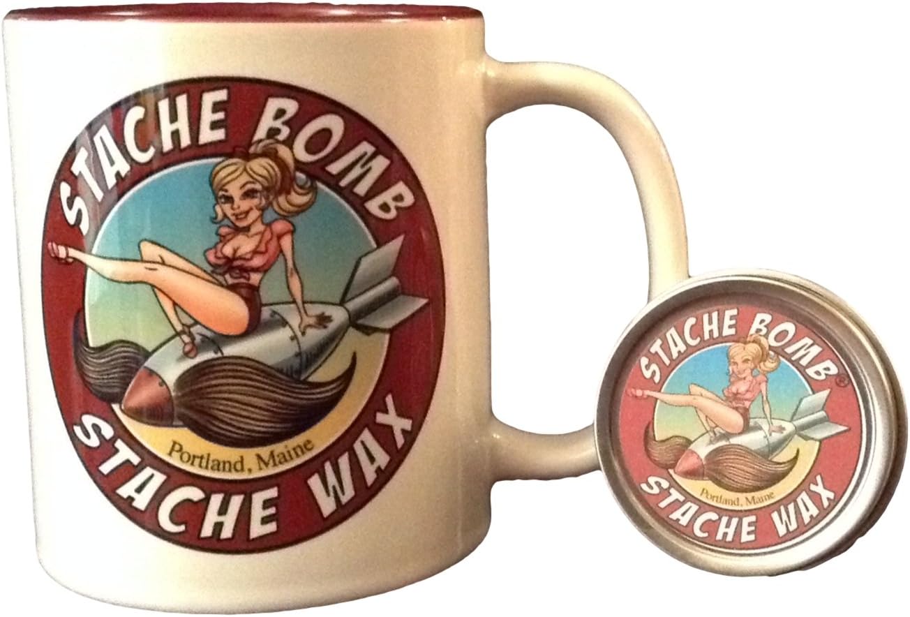 Stache Bomb Stache Wax and Shaving Mug Combo Pack