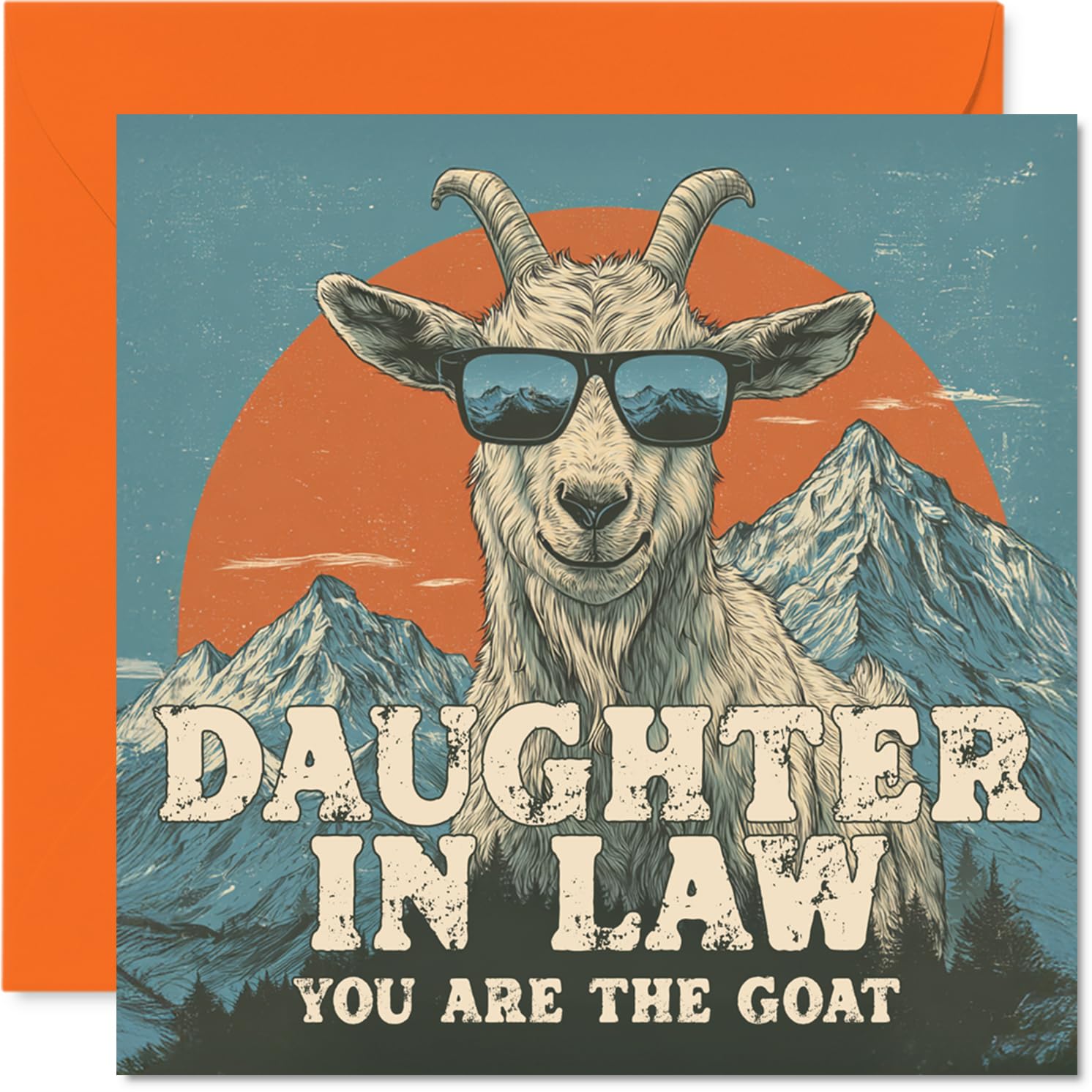 Daughter in Law Birthday Card - You Are The Goat - Happy Birthday Card for Daughter in Law from Father Dad Mother Mum, 145mm Funny Animal Bday Greeting Cards
