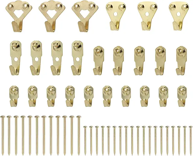 25 Crochets pour Cadre Photo Métal - Support Murs sans Perçage, Charges 10-100 lbs