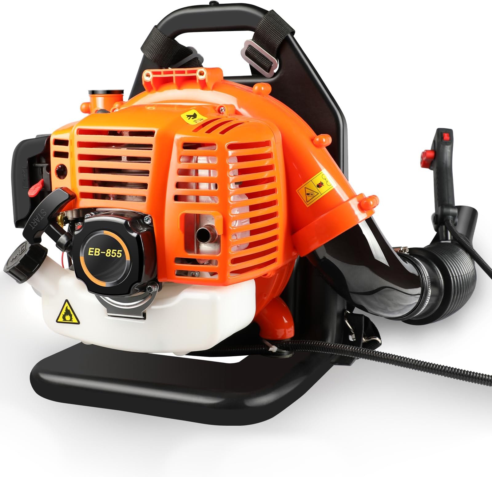 2 Stroke Gas Powered Leaf Blower, 43CC Petrol Backpack Leaf Blower, Speed-adjusted Cordless Garden Blower for Cleaning Patios Leaves Grass Cutting Blowing Shredding Dusting Snow Removing