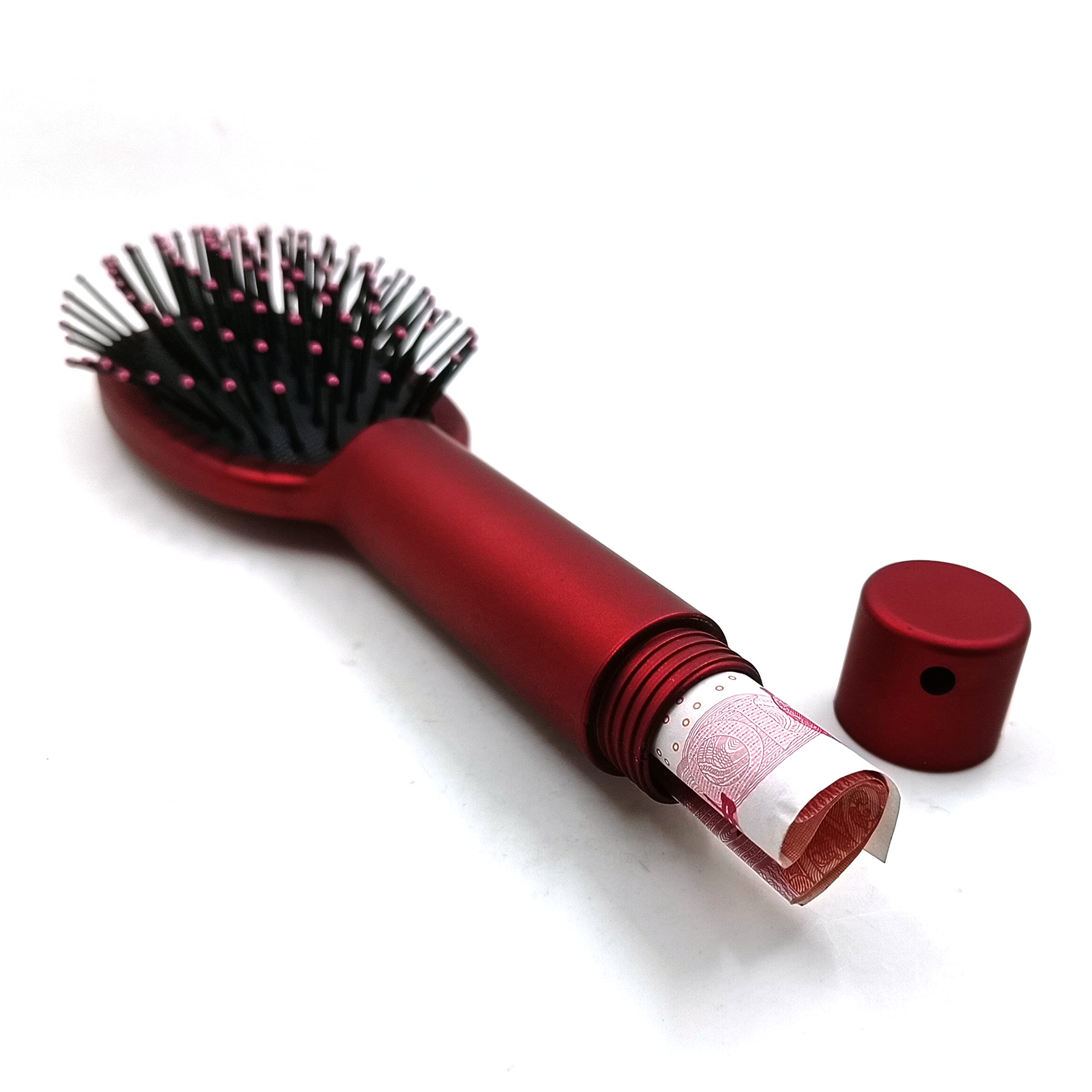 Glamza Red Secret Stash Generise Diversion Hairbrush With Hidden Storage Secret Compartment Safe For Diversion And Hiding Private Items At Home, Festivals, Car, Travel Etc (Red) (Generise-469-Amz)