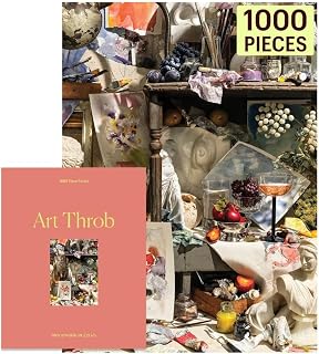 Piecework Art Throb 1000 Piece Puzzle for Adults, Challenging Watercolors, Still-Life and Paint Brushes Jigsaw Puzzle, Soft-Touch Pieces, Jigsaw Collectable and Gift - 19.25 x 26.6 inches