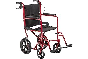 Drive Medical Blue Ultra Lightweight Transport Wheelchairs for Seniors and Adults