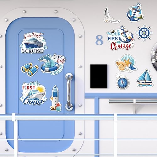 Miniatura 4 de Kanayu 12 imanes de decoración para puerta de crucero, diseño de barco de navegación marítima, automóvil, refrigerador, calcomanías, ancla, puerta