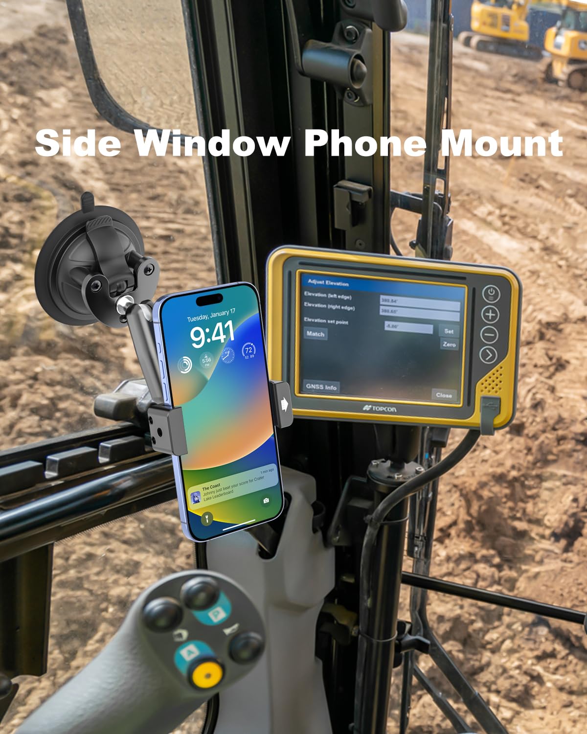 Supporto Telefono Trattore, Porta Cellulare Ventosa Trattore Agricolo [Potente Ventosa], Rotazione a 360° Porta Telefono Trattores per iPhone 17 16 15 14 Pro Max 13 12, Galaxy, 4-7" Smartphone