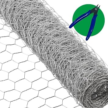 Suregreen Galvanised Chicken Wire, 350mm x 1m, 25mm Holes With Free Pliers