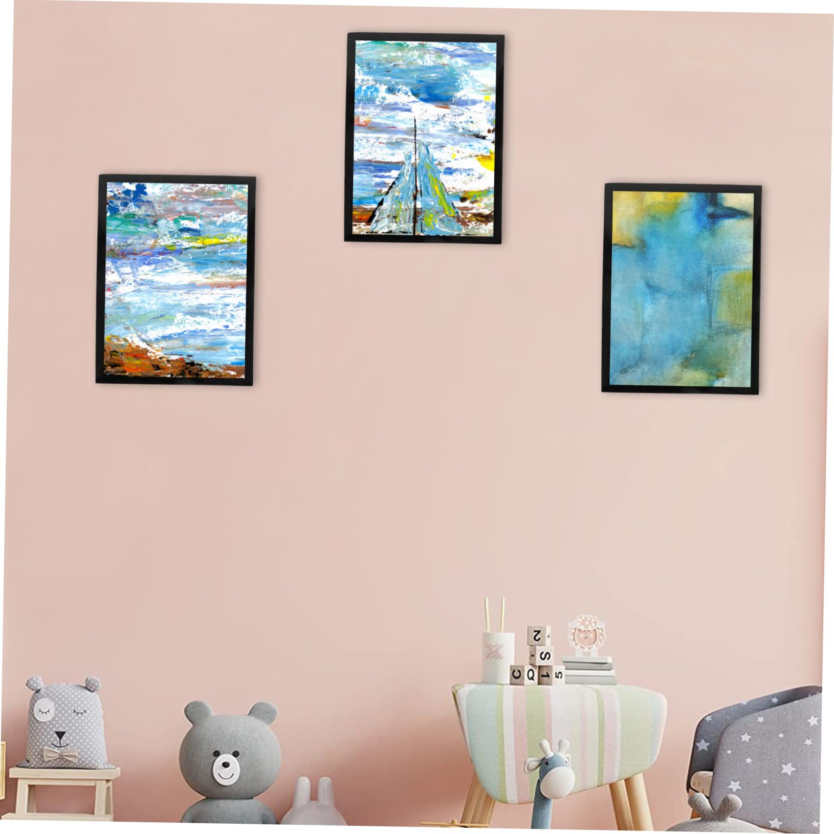 Housoutil Magnetic Photo Frame Self Adhesive Canvas Frame for Wall Fridge Durable Break Resistant Design for Home Decor Lightweight Easy to Use