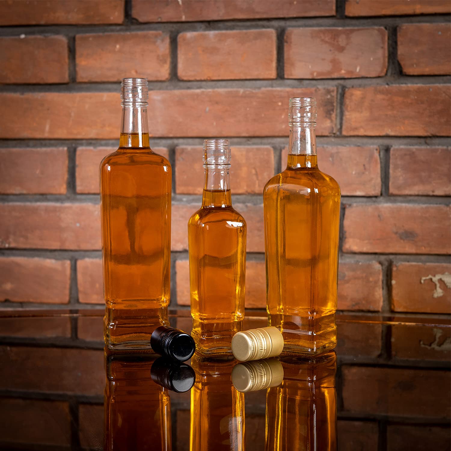Set de 500 ml Botellas Walker 50 unidades, Bottles Glass Beverage Bottles – Botellas vacías de cristal para rellenar, botellas decorativas, vidrio elegante y moderno – botellas de vidrio (50, 500 ml)