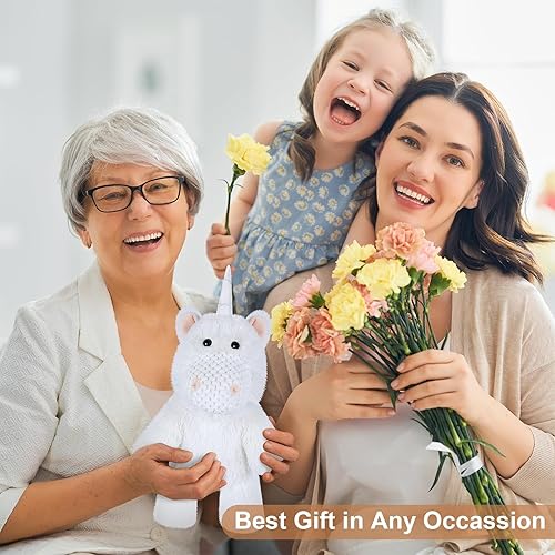 Miniatura 6 de SuzziPals Animales de peluche de unicornio refrigerables y cálidos, almohadilla térmica para microondas para calambres, dolor y ansiedad, alivio del