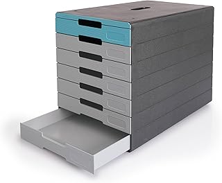 Durable Schubladenbox (Idealbox Pro) 7 Fächer, blau, 776306