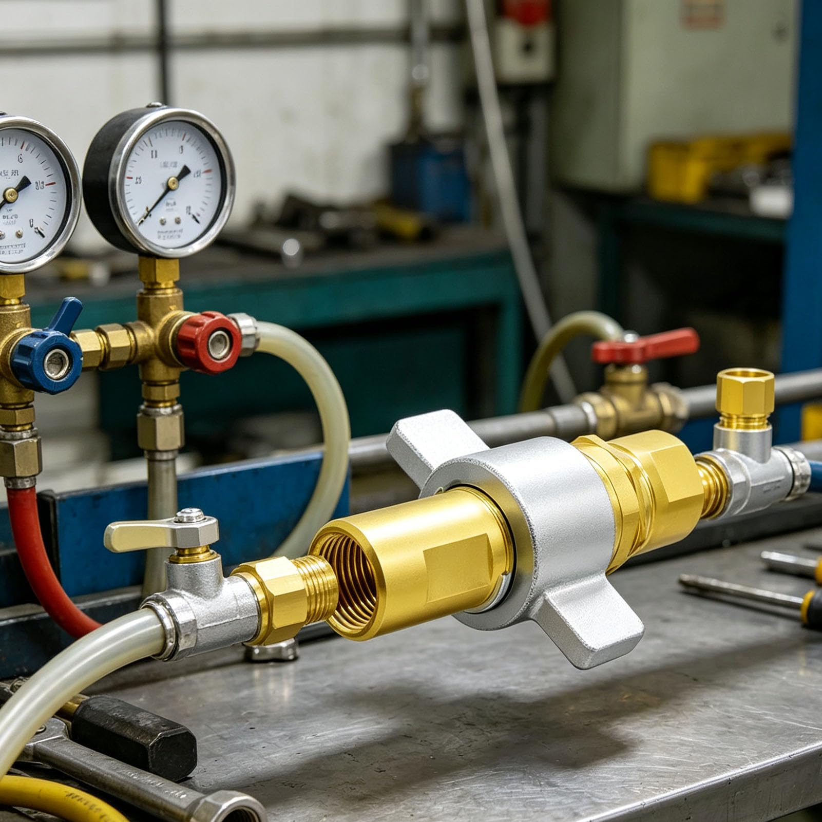 Fafeicy Acoplador Rápido Hidráulico de Bloqueo Roscado de Latón Acoplador Hidráulico de 1 Pulgada NPT 3000 PSI 58 GPM con Válvula de Retención Unidireccional para Camiones de Remolques