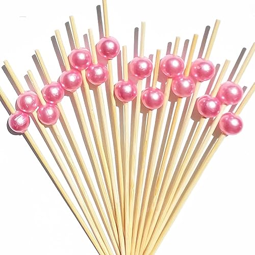 Púas de cóctel, palillos de dientes de 4.7 pulgadas para aperitivos, palillos de cóctel de bambú para postres charcutería, palillos de dientes