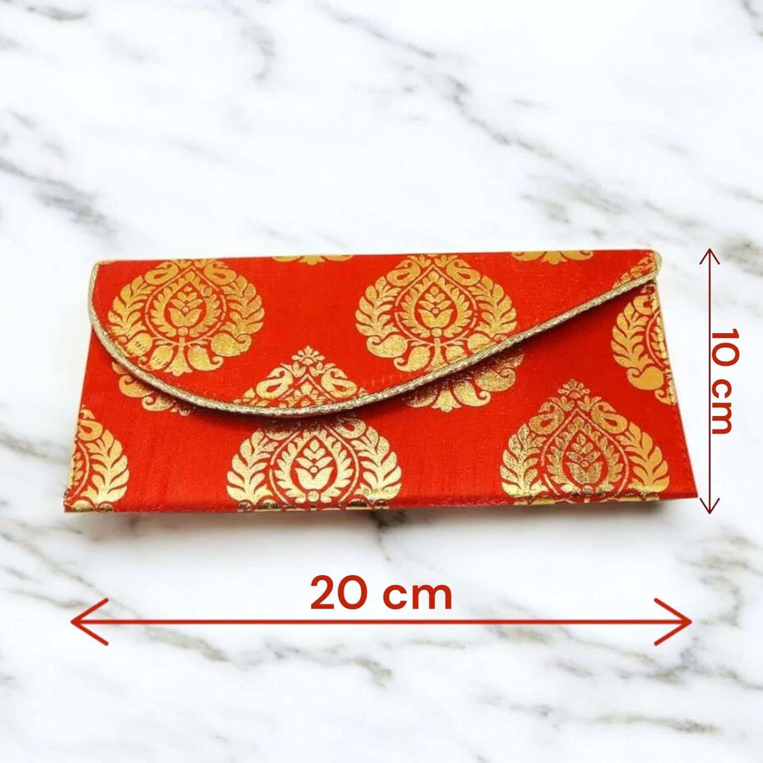 SAUDEEP INDIA Pack of 5 Raw Silk Fabric Money Gift Envelopes for Wedding, Marriage, Haldi, Mehendi, Birthday & Festivals | Designer Cash Shagun Covers for Gifting | Multicolor Traditional Lifafa