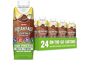 24 Pack of Carnation Breakfast Essentials High Protein Drinks with Fiber for Weight Gain
