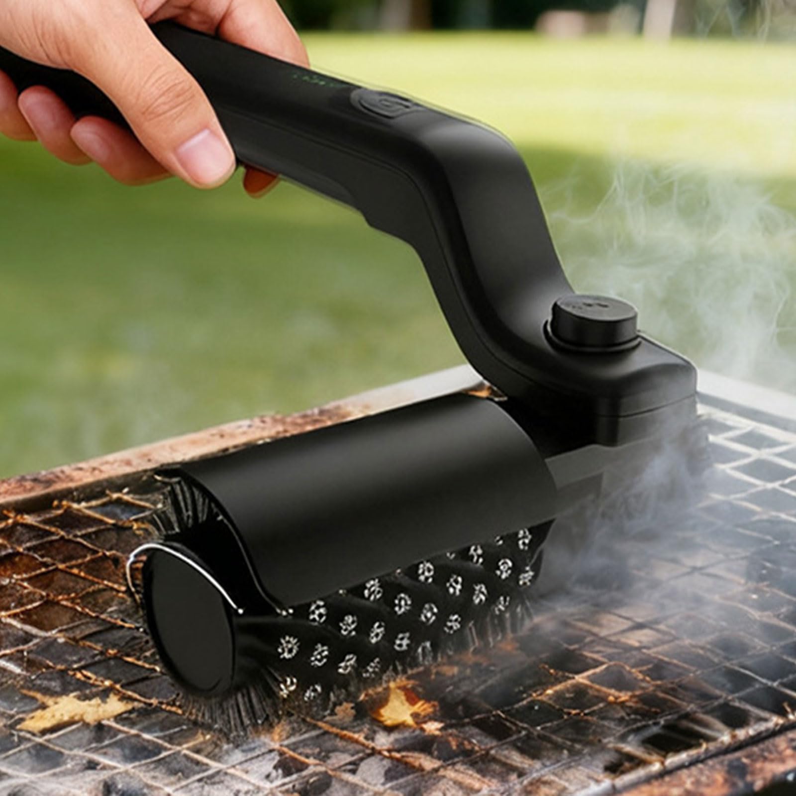 Spazzola per griglia elettrica senza fili ricaricabile per barbecue, pulizia facile e veloce, con setole in acciaio inossidabile