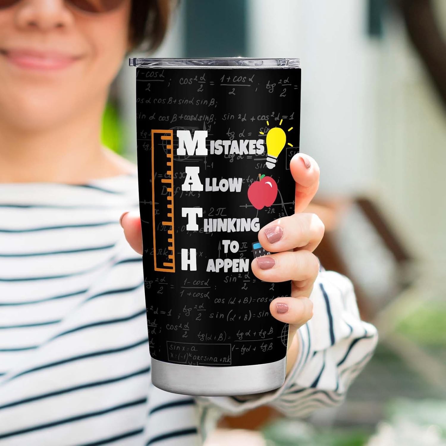 Math Teacher Tumbler - Appreciation & Birthday Gifts, 20oz Coffee Mug - Image 5