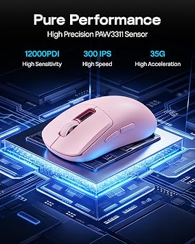 EPOMAKER NEX Lite Wireless Gaming Mouse w/Screens & RGB Charging Dock
