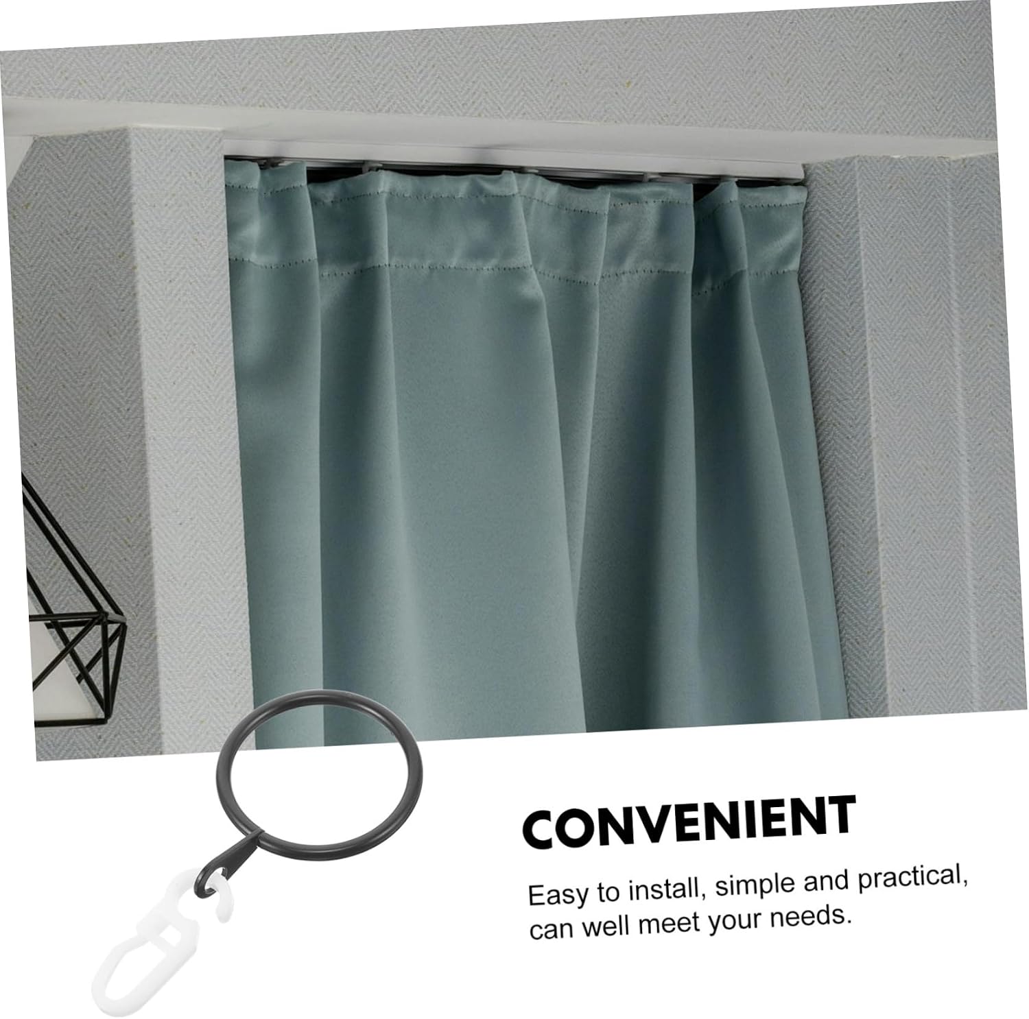 Cabilock 45pcs Curtain Rings and Clips for Drapes Shower Curtains and Home Window Decoration Lightweight Design Rounded Edges Versatile Use
