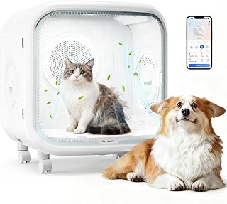 Automatischer Haustiertrockner für Katzen und kleine Hunde,Ultraleiser Hundefön für Hundepflege mit 360°-Trocknung, Ideal für Katzen und kleine Hunde -75L PD01 Haustiertrockner