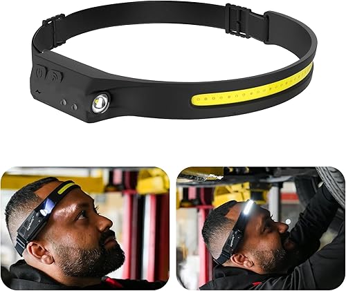 Miniatura 2 de Rechargeable Headlamp, Bright LED Headlamp with 1800mAh Large Capacity, White Light & Waterproof, Adjustable Headlight for Running, Camping, Night