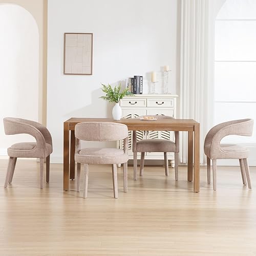 Miniatura 34 de Juego de 2 sillas de comedor de terciopelo verde, modernas sillas de comedor tapizadas con respaldo abierto y brazos, cómodas sillas laterales para