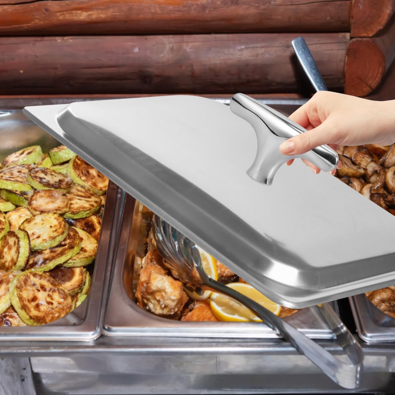 Christmas Chafing Dish Handles,Stainless Steel Catering Warmer Server Tray Chafing Fuel Holder for Kitchen Party Dining Buffet Camping