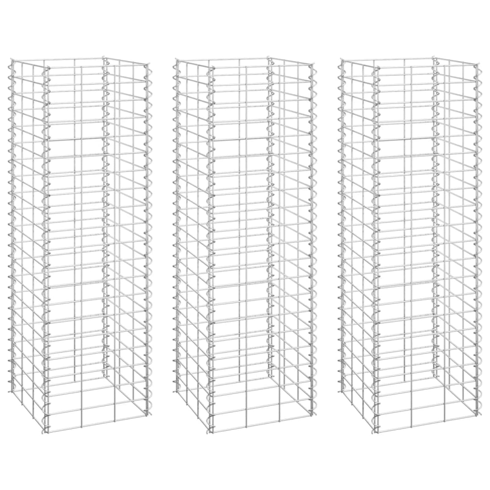 ShGaxin Gabionen-Hochbeete 3 STK. 30x30x100 cm Eisen, Pflanzkübel, Kräuterbeet, Hochbeete-kit, Pflanztrog, Vertikalbeet, Pflanzgefäße - 151249