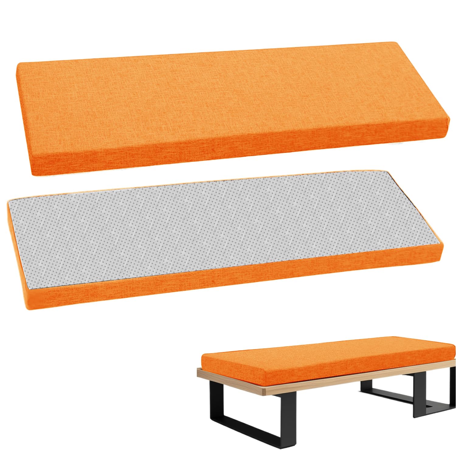 Pokrowiec na siedzenie do użytku na zewnątrz i wewnątrz antypoślizgowy spód idealny na ławki huśtawkowe o grubości 5 cm 180 x 30 cm komfortowa podkładka