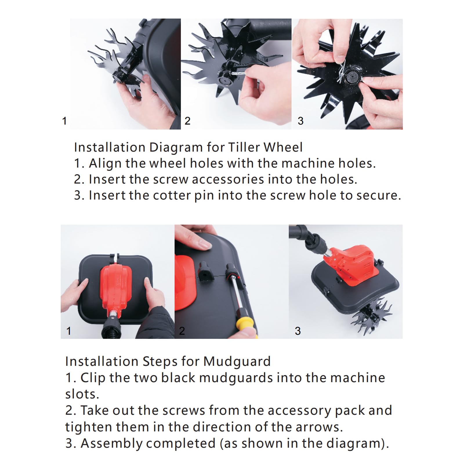 Motozappa elettrica senza fili per giardinaggio, motore brushless da 800 W con 2 batterie da 21 V 6,0 Ah, larghezza di lavorazione 22,9 cm e profondità 16,8 cm, 360 giri/min, 4 lame in acciaio