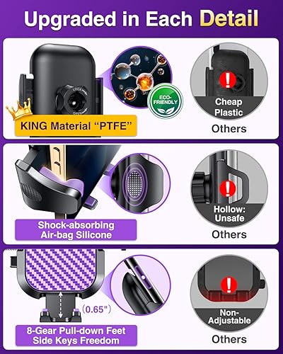 Miniatura 5 de VANMASS Soporte para teléfono de automóvil actualizado 2025 gancho de acero patentado Clip de montaje de teléfono para ventilación de automóvil,